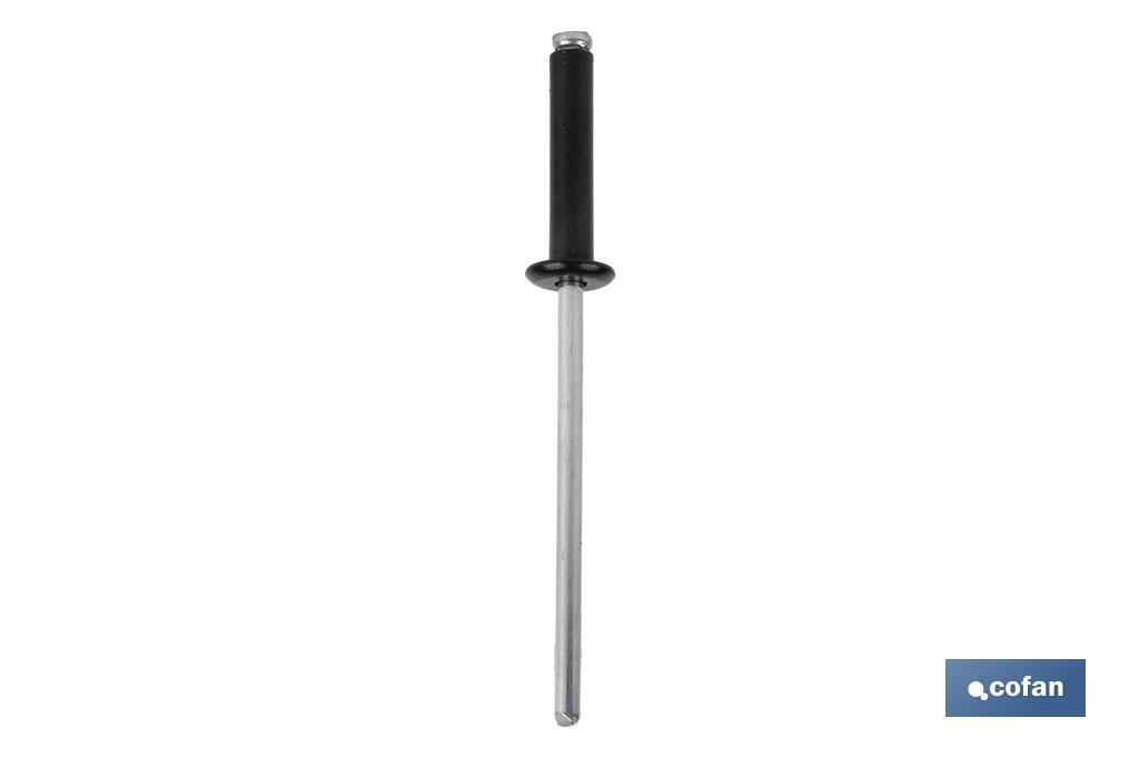 REMACHE ALUMINIO NORMAL NEGRO 4.8 X 21 MM