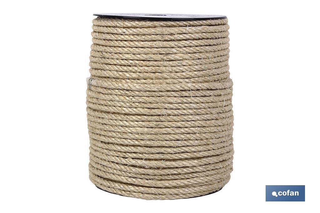 CUERDA SISAL 4 CABOS 18 MM 25 MTS NATURAL