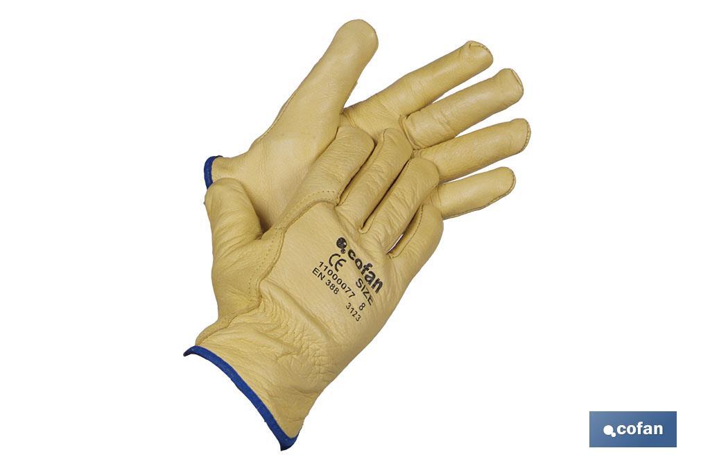 BLISTER GUANTES VACUNO EXTRA C/BORREGUITO T-8