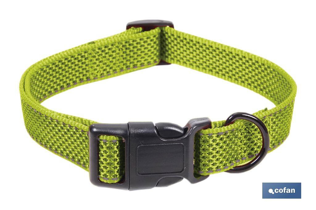 COLLAR PARA PERROS REFLECTANTE VERDE GOLFO 1,5X30-45CM