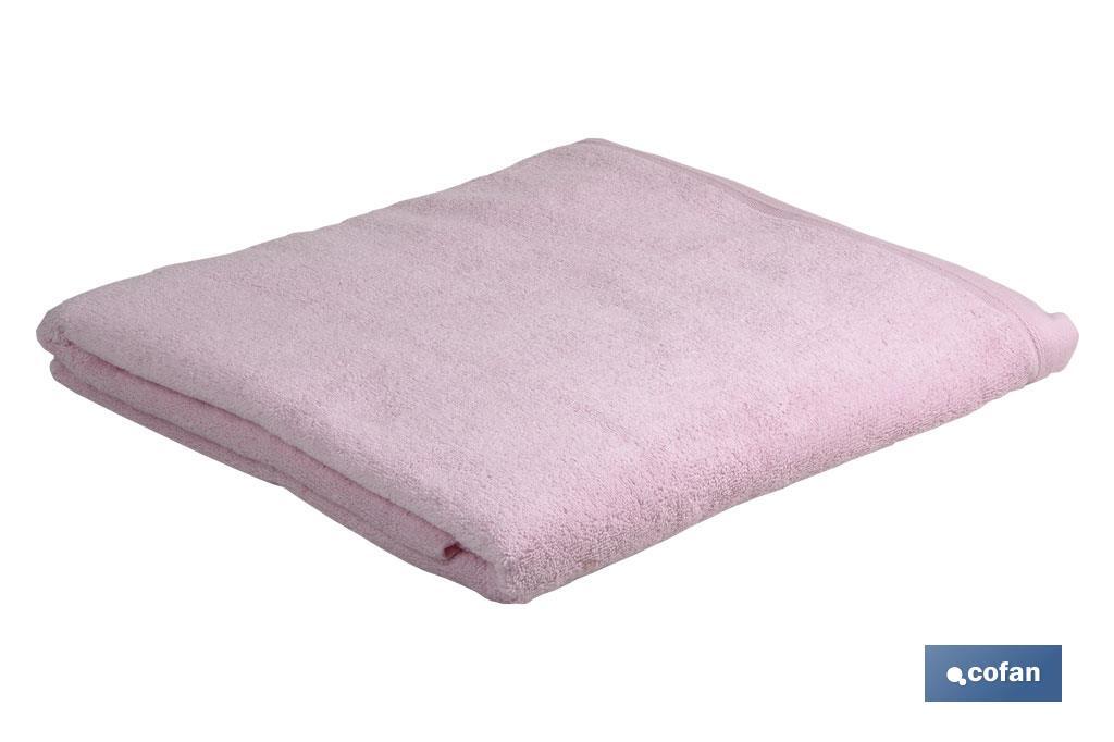 TOALLA BAÑO ROSA CLARO GR.580/M2 MODELO  FLOR 100X150cm