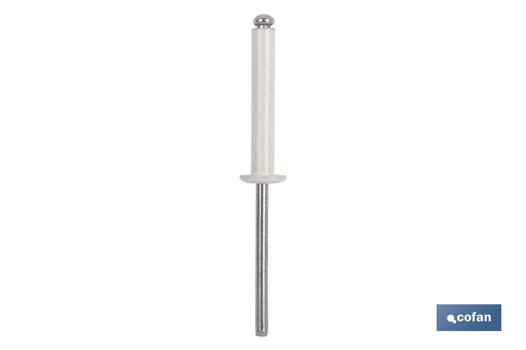 REMACHE ALUMINIO NORMAL BLANCO 3.2 X 12 MM