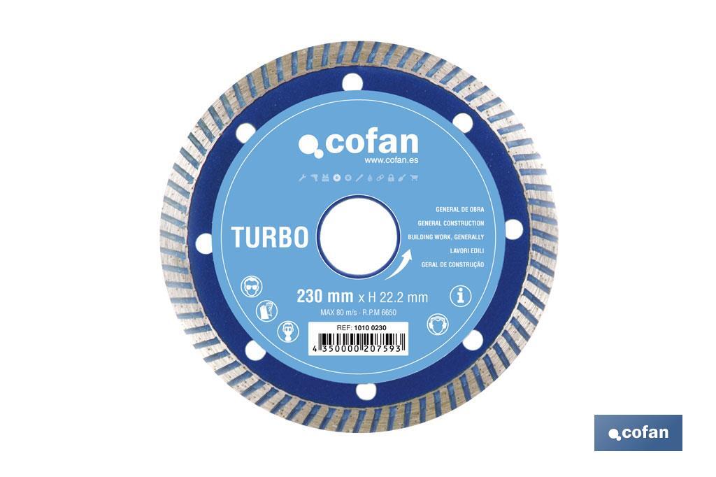 DISCO DIAMANTE TURBO BASICO 230 mm. DISCO DIAMANTE TURBO BASICO 230 mm.