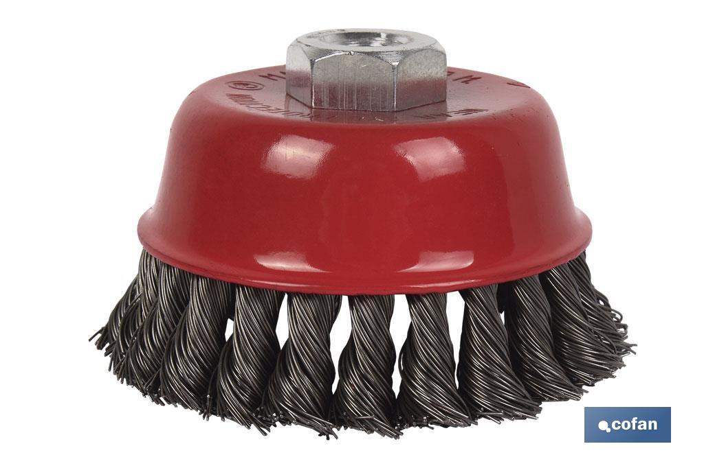CEPILLO COPA TRENZADO M14 Ø125 ACERO 0.3mm CEPILLO COPA TRENZADO M14 Ø125 ACERO 0.3mm
