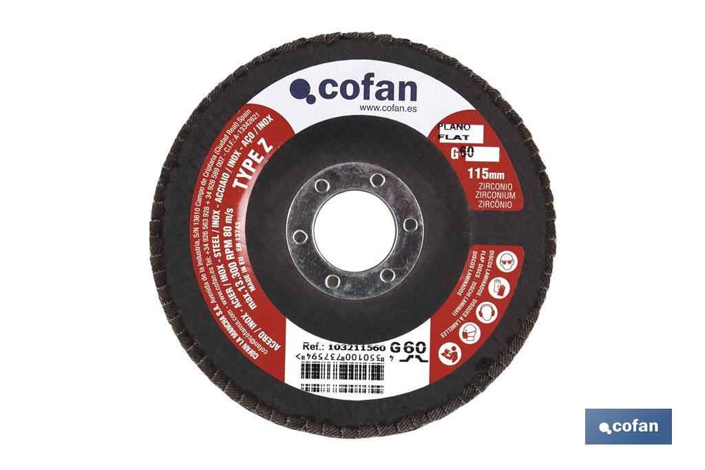 DISCO LAMINADO ESTANDAR PLANO 115 MM. G-80 ZIRCONIO DISCO LAMINADO ESTANDAR PLANO 115 MM. G-80 ZIRCONIO