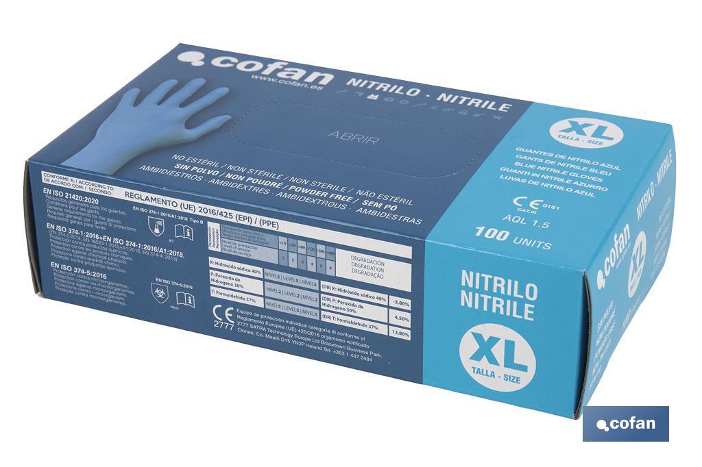 CAJA 100 UNDS. GUANTES DE NITRILO T - XL CAJA 100 UNDS. GUANTES DE NITRILO T - XL