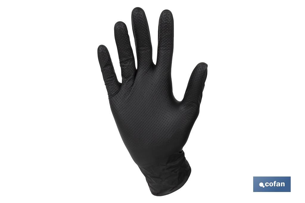 CAJA 100 UDS. GUANTES DE NITRILO NEGRO DIAMANTADO 8,5 G TALLA L CAJA 100 UDS. GUANTES DE NITRILO NEGRO DIAMANTADO 8,5 G TALLA L
