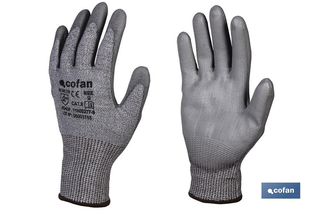 GUANTE ANTICORTE IMPREGNADO PU GRIS T-9 GUANTE ANTICORTE IMPREGNADO PU GRIS T-9