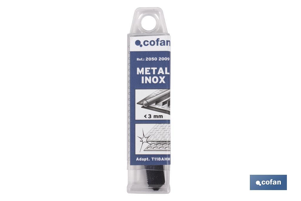 SIERRA DE CALAR (1 UD.) T118AHM 60X11 METAL/ACERO INOX. SIERRA DE CALAR (1 UD.) T118AHM 60X11 METAL/ACERO INOX.