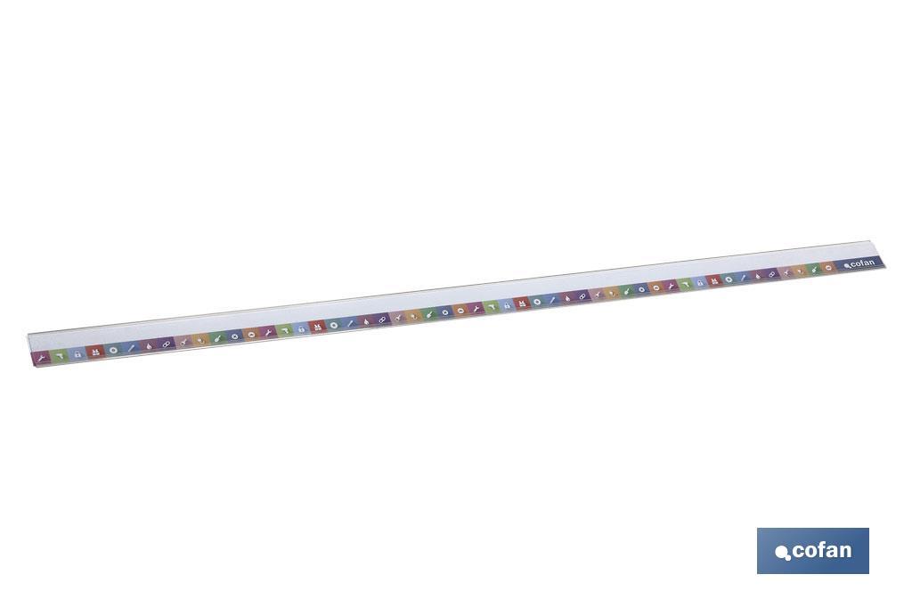 PORTAPRECIOS C/TIRA PARA BANDEJA 1000 X 39 MM PORTAPRECIOS C/TIRA PARA BANDEJA 1000 X 39 MM