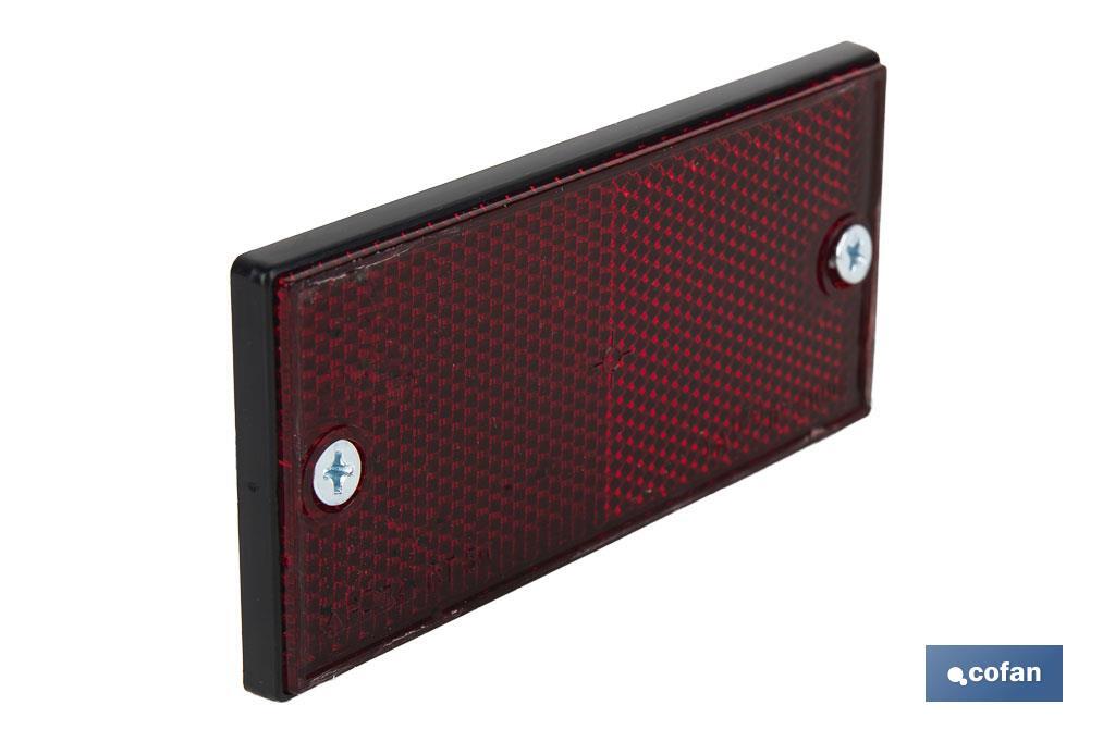 CATADIÓPTRICO RECTANGULAR ROJO 106 X 50 MM CON TORNILLOS CATADIÓPTRICO RECTANGULAR ROJO 106 X 50 MM CON TORNILLOS