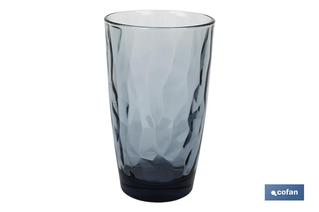 PACK 6 VASOS ALTO VIDRIO 47 CL COLOR AZUL MODELO JADE