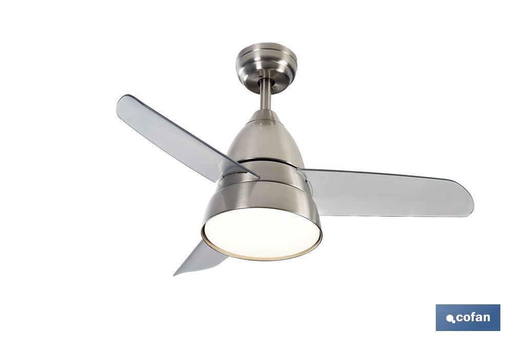VENTILADOR DE TECHO DE ACERO CON LUZ LED 92 CM 55 W VENTILADOR DE TECHO DE ACERO CON LUZ LED 92 CM 55 W