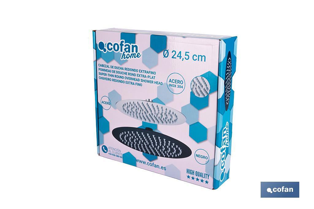 CABEZAL DE DUCHA REDONDO EXTRAFINO DE ACERO INOXIDABLE 304 Ø24,5 CM CABEZAL DE DUCHA REDONDO EXTRAFINO DE ACERO INOXIDABLE 304 Ø24,5 CM