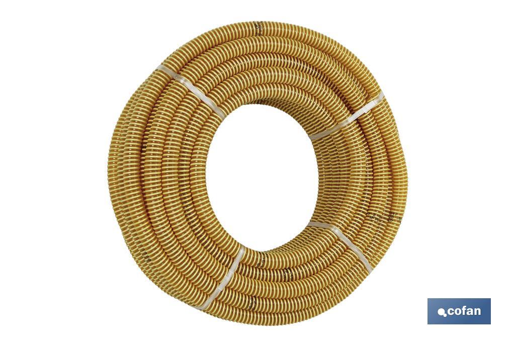 ROLLO DE TUBO DE ASPIRACIÓN ESPIRAL AMARILLO Ø80 MM 25 M ROLLO DE TUBO DE ASPIRACIÓN ESPIRAL AMARILLO Ø80 MM 25 M