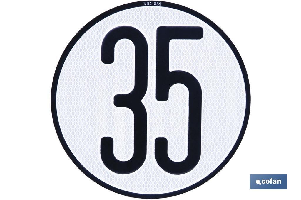 PLACA DE VELOCIDAD HOMOLOGADA 35