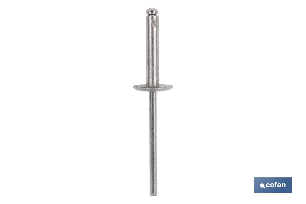 REMACHE ALUMINIO ALA ANCHA D-16  4,8 X 12 MM