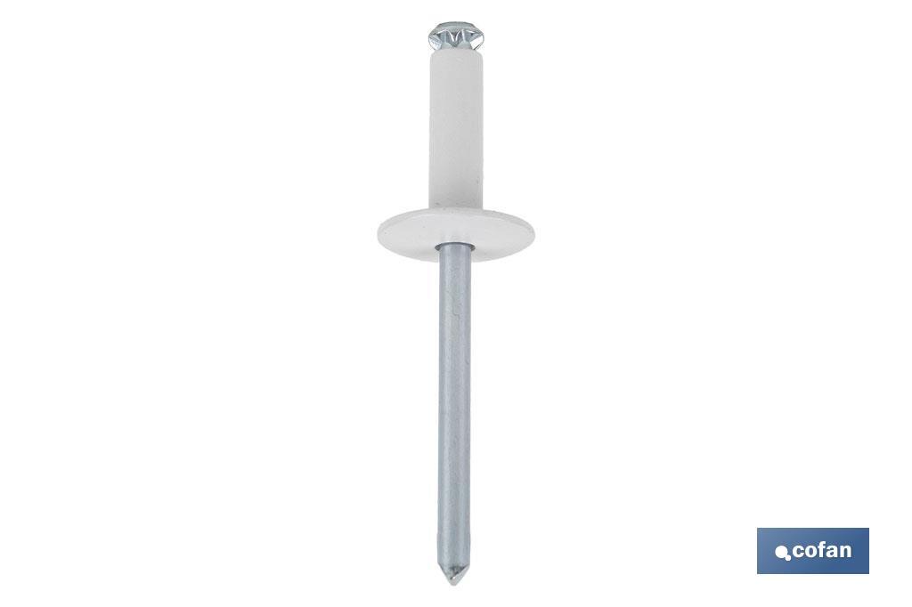 REMACHE FLOR CABEZA ANCHA BLANCO 4,8 X 16 MM