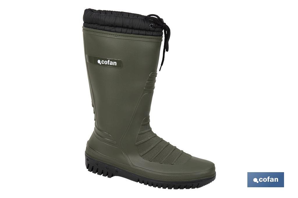 BOTA DE AGUA VERDE/NEGRA CON FORRO POLAR TALLA 37