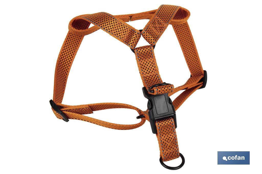 ARNES PARA PERROS REFLECTANTE NARANJA REINA 1,5X30-50CM