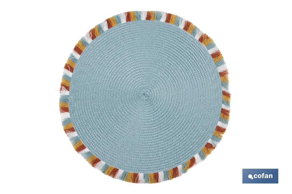 BAJOPLATO REDONDO COLOR AZUL MEDIDA 38 CM