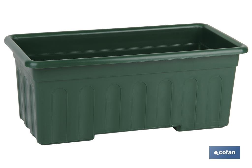 JARDINERA VERDE  MODELO AZAHAR 60 X 22X 15 CM venta unitaria