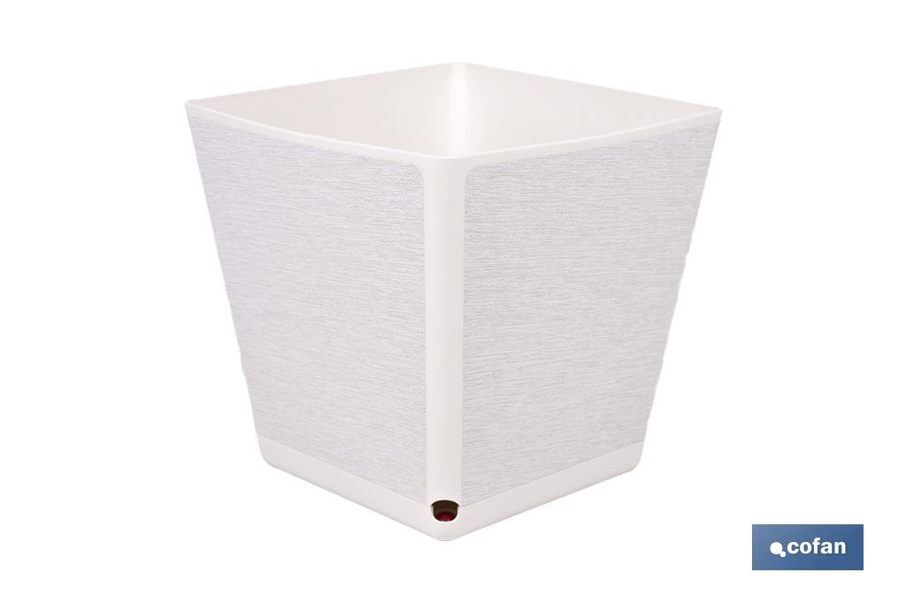 MACETA O MACETERO GAMA TEXTIL CUADRADA COLOR BLANCO PP 298 X 298 X 300 MM 18 L venta unitaria9