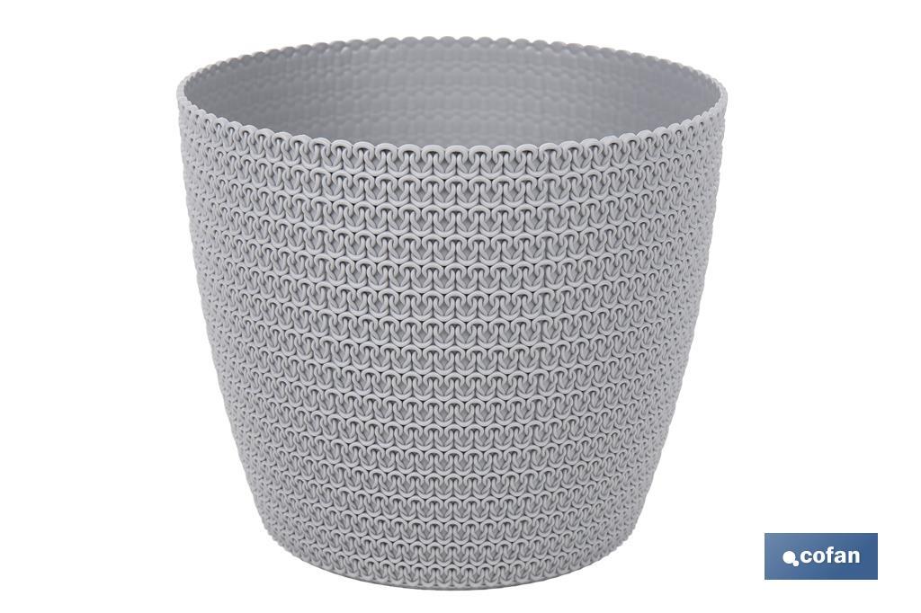 MACETA O MACETERO TRENZADA COLOR GRIS CLARO PP Ø 359 X 315 MM 26.5 L