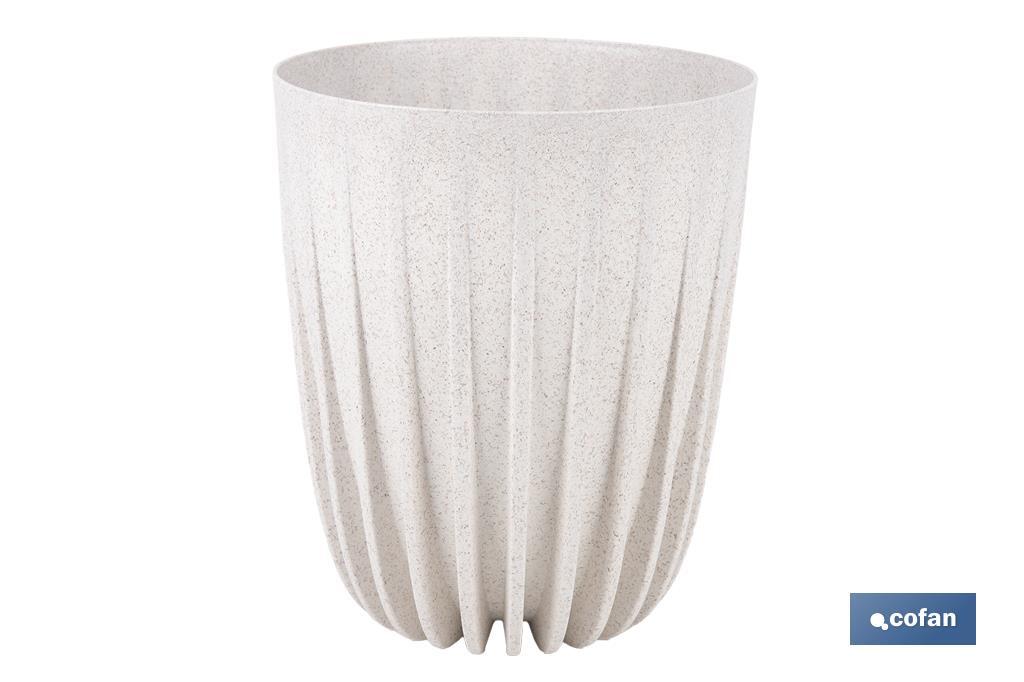MACETA CON FILTRO DE DRENAJE A RAYAS COLOR BLANCO WPC Ø 390 X 463 MM 39,6 L VENTA UNITARIA