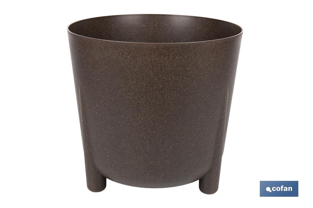 MACETA CON PATAS Y FILTRO DE DRENAJE COLOR CAFÉ WPC Ø 255 X 253 MM 8,1 L VENTA UNITARIA