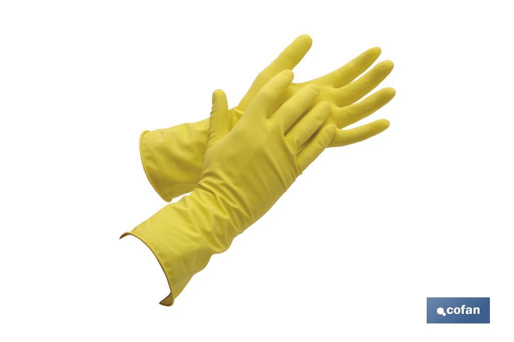 GUANTE DE LÁTEX AMARILLO FLOCADO TALLA 7 VENTA UNITARIA