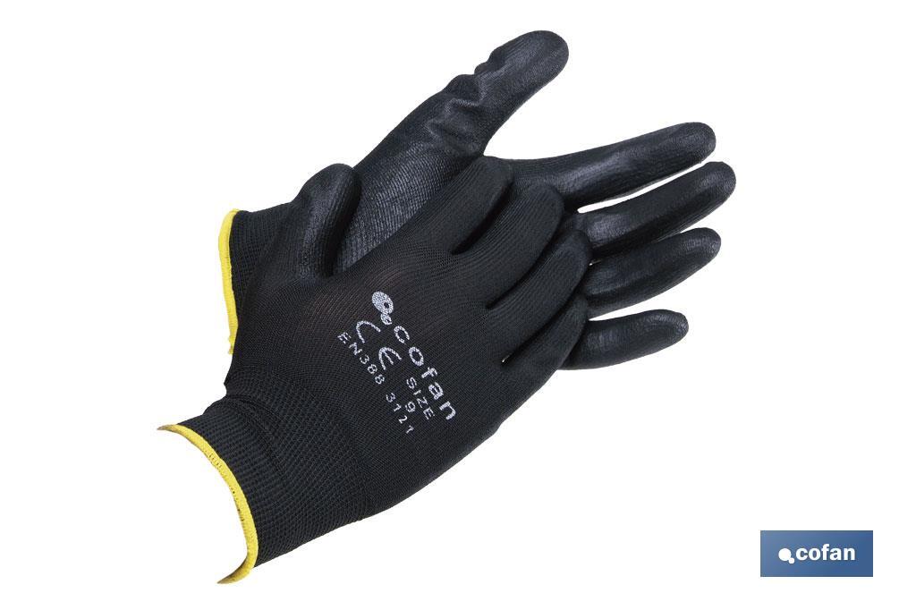 GUANTE 100% POLIEST. IMPREG. PU NEGRO T-6 GUANTE 100% POLIEST. IMPREG. PU NEGRO T-6