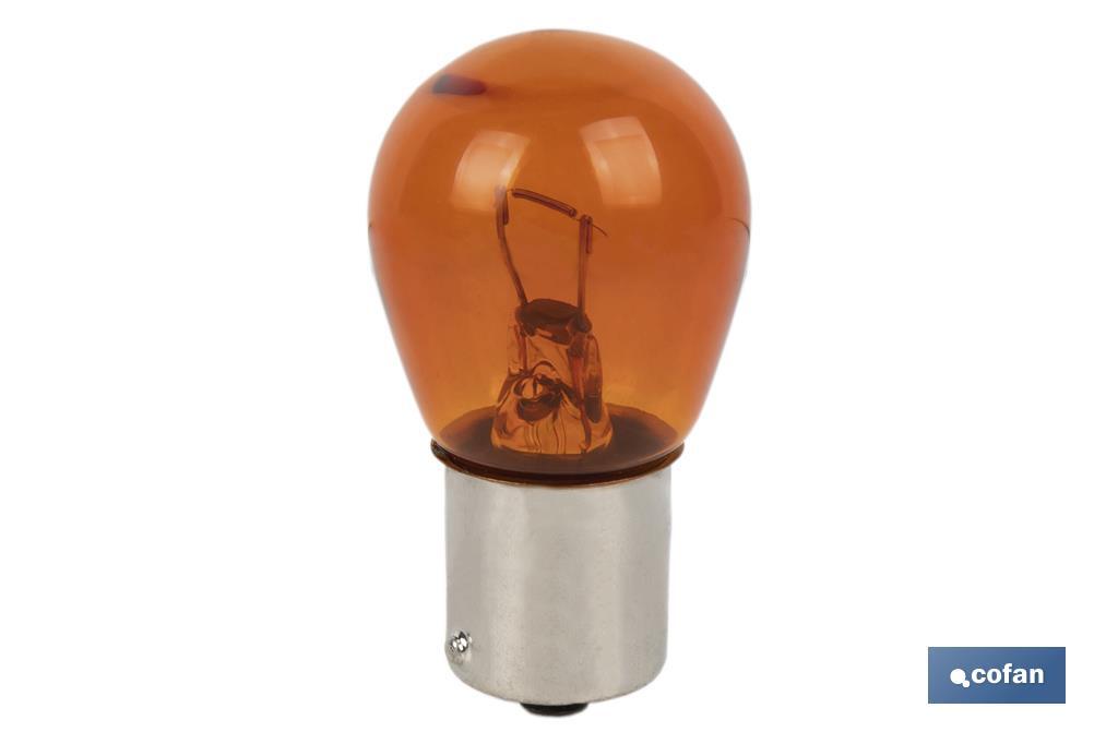 LÁMPARA COFAN 1 POLO AMBAR DESCENTRADA PY21W (BAU15S) 12V VENTA UNITARIA LÁMPARA COFAN 1 POLO AMBAR DESCENTRADA PY21W (BAU15S) 12V VENTA UNITARIA