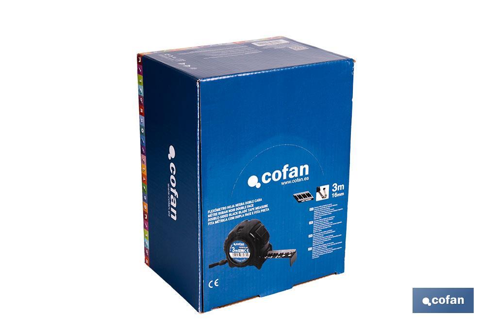 EXPOSITOR FLEXÓMETRO HOJA NEGRA DOBLE CARA 16 MM X 3 M 12 UDS. EXPOSITOR FLEXÓMETRO HOJA NEGRA DOBLE CARA 16 MM X 3 M 12 UDS.