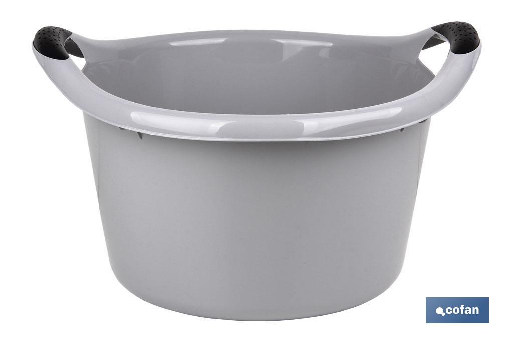 BARREÑO REDONDO ASAS 15L GRIS 42X39.5X25cm BARREÑO REDONDO ASAS 15L GRIS 42X39.5X25cm