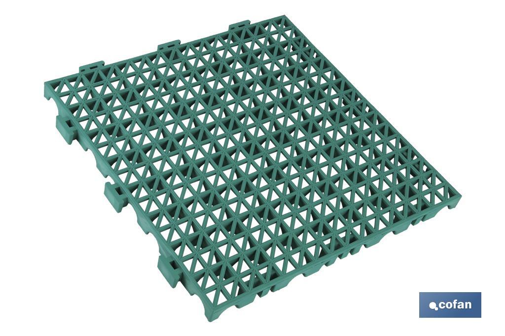 SET DE 4 UDS. LOSETA ALVEOLADA VERDE DE PVC 33 X 33 X 2 CM SET DE 4 UDS. LOSETA ALVEOLADA VERDE DE PVC 33 X 33 X 2 CM