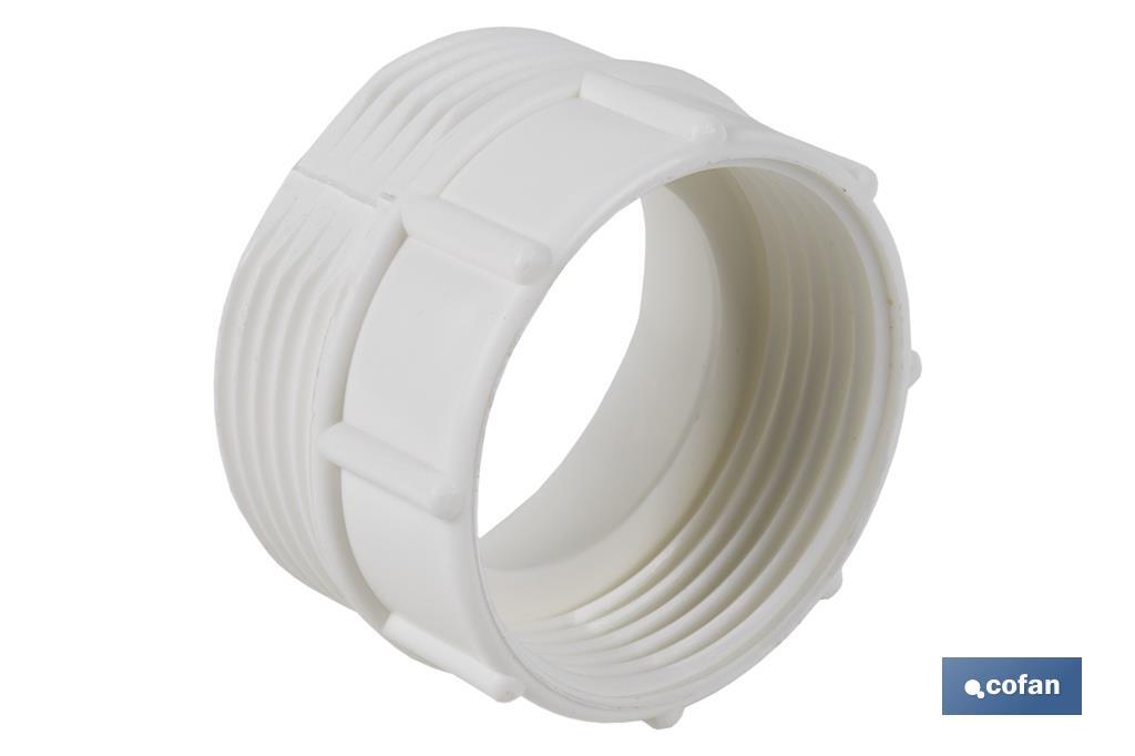 ADAPTADOR CONVERTIDOR 1 1/2 MACHO - 1 1/4 HEMBRA PARA TUBO FLEXIBLE