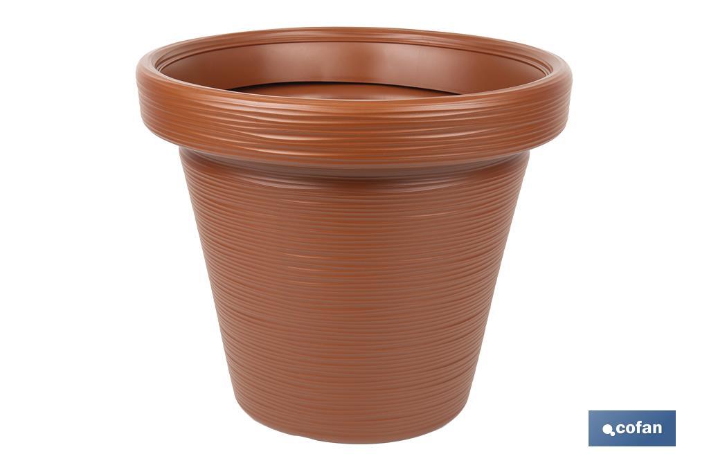 MACETA RAYADA COLOR TERRACOTA PE Ø 460 X 400 MM 37,3 L MACETA RAYADA COLOR TERRACOTA PE Ø 460 X 400 MM 37,3 L