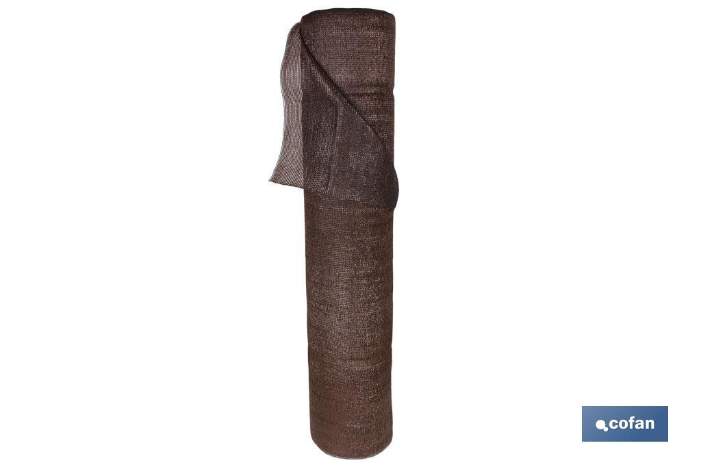 MALLA OCULTACIÓN MARRÓN 90% / 120 Grs - 1,5 x 50 Mts MALLA OCULTACIÓN MARRÓN 90% / 120 Grs - 1,5 x 50 Mts