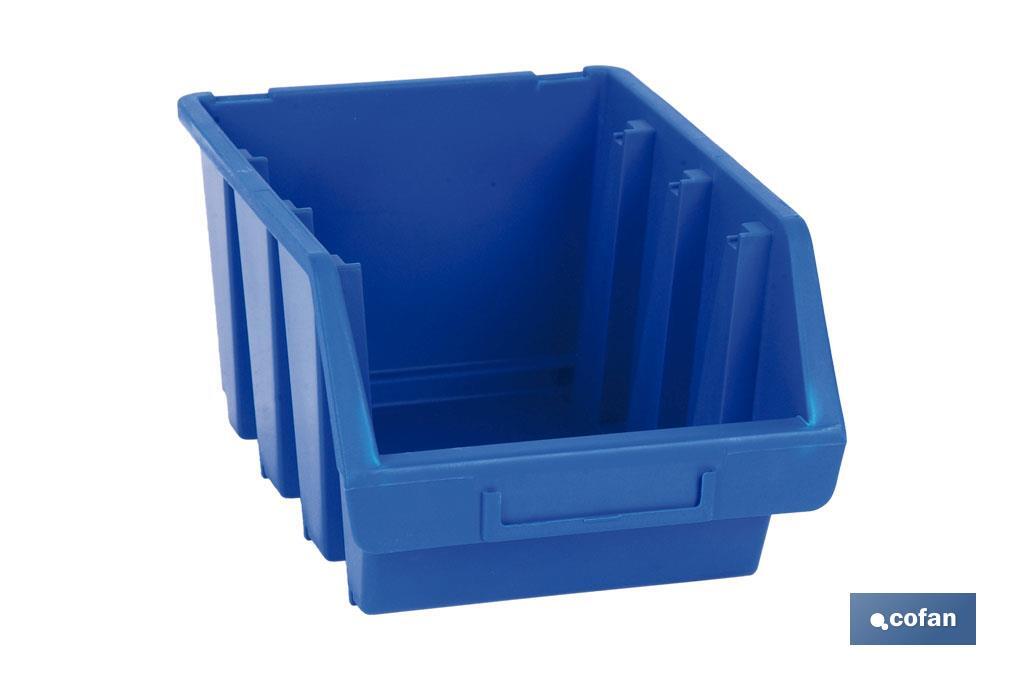 Gaveta apilable almacenamiento Súper color azul | Con porta etiquetas | Fabricada en polipropileno