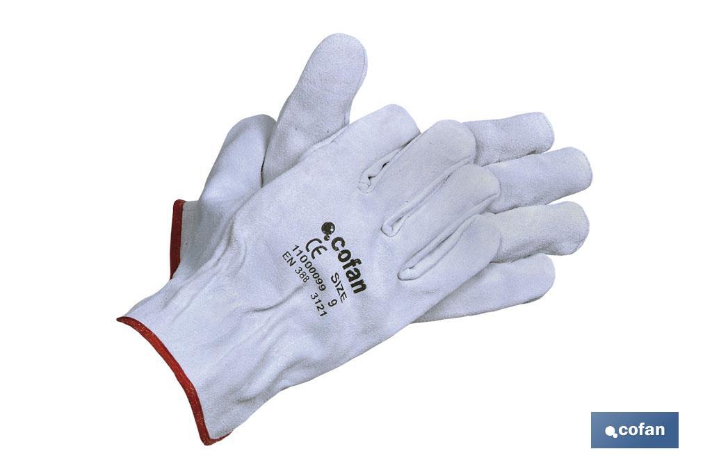 Guantes de Piel Serraje Gris