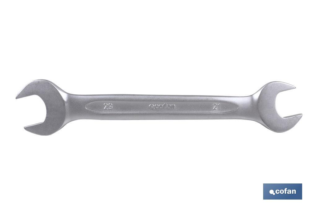Llave fija de doble boca pulidas | Fabricada en acero al cromo de alta calidad | Medidas de 55-60 mm