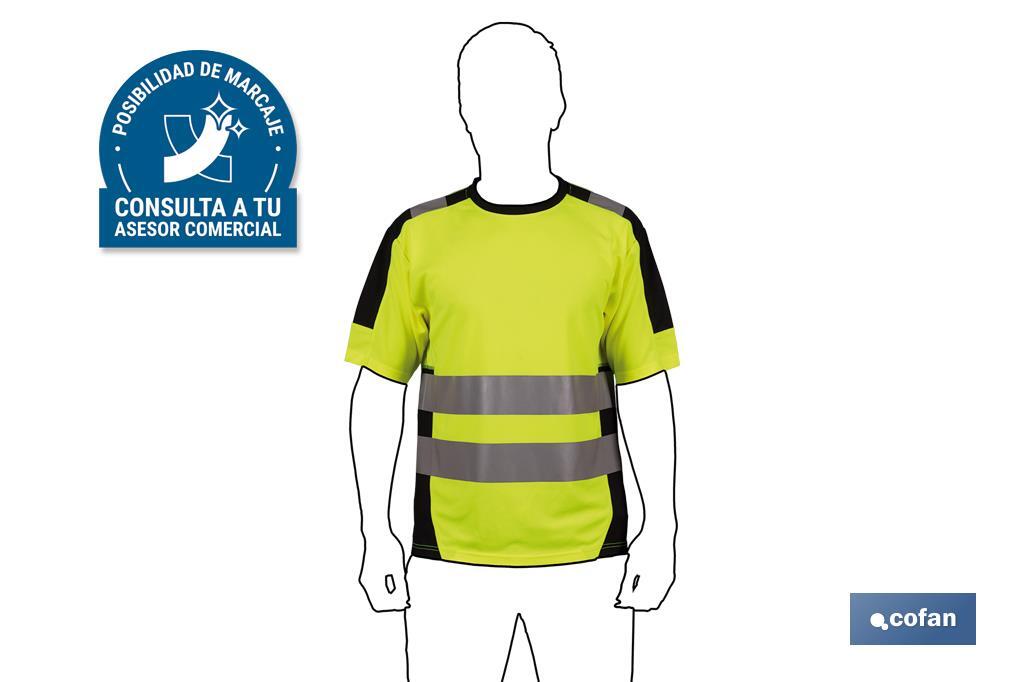 Camiseta de Alta Visibilidad | Tallas de la S a la XXXL | En Color Amarillo y Negro