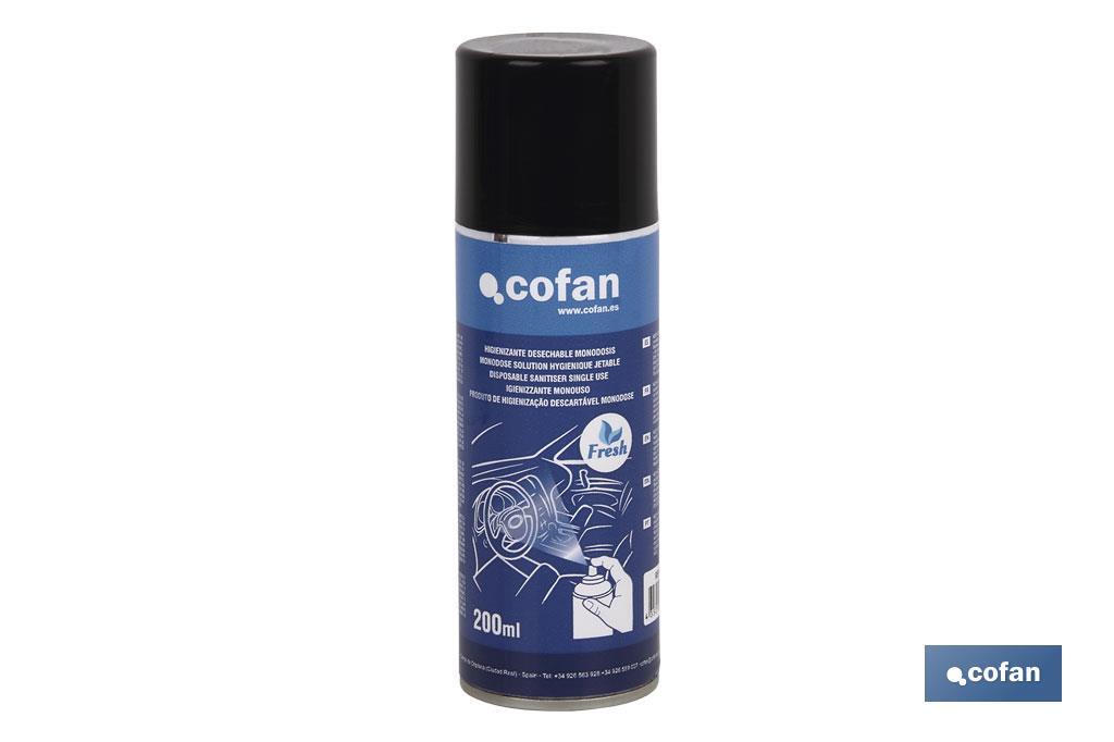 Spray Higienizante Desechable | Monodosis | Capacidad 200 ml | Elimina olores y desinfecta todo tipo de superficies