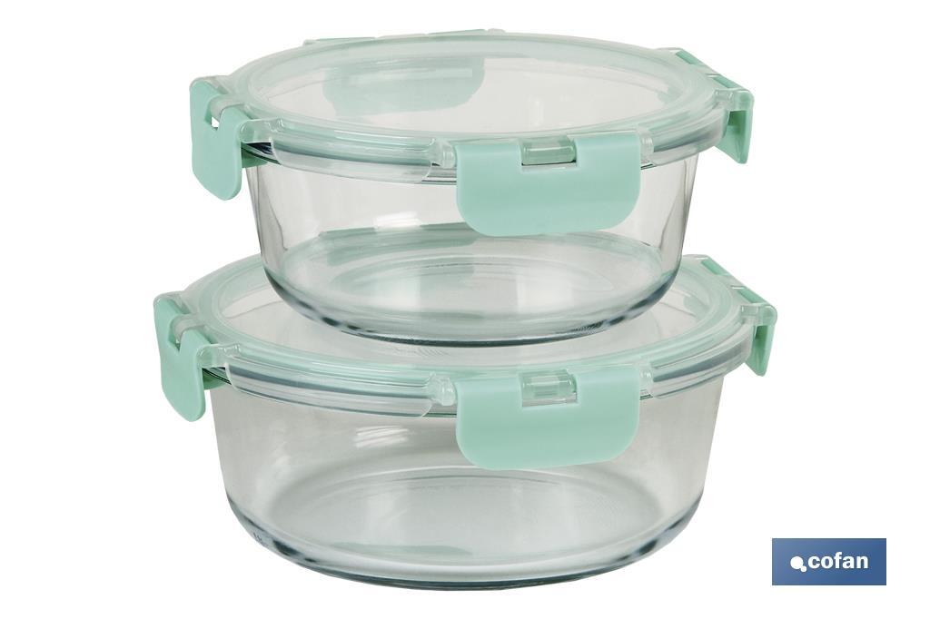 Set de 2 Fiambreras Redondas de Borosilicato | Modelo Aghata | Capacidad 620-950 ml